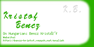 kristof bencz business card